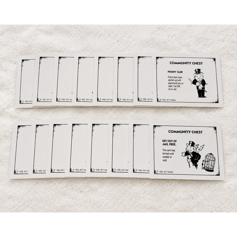 Monopoly Cheaters Edition Community Chest Cards Set 16 Hasbro 2017 Parts